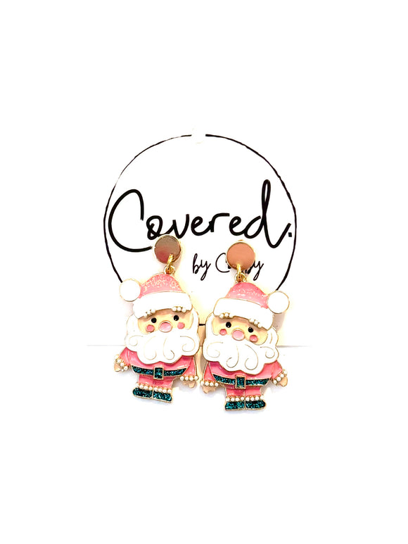 Pink & Teal Santas