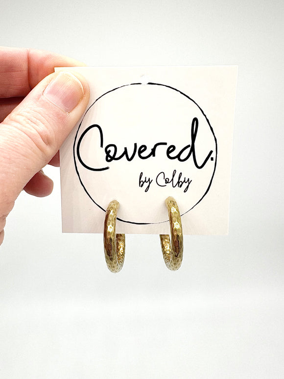 Hammered Gold Hoops