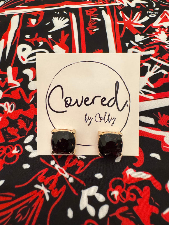 Black Sparkle Studs