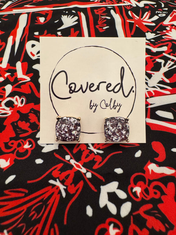 Grey Sparkle Studs