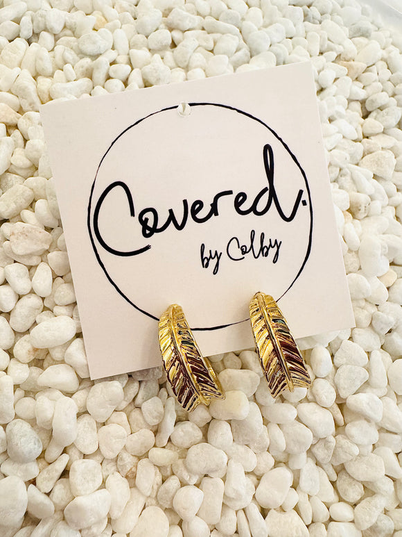 Leaf Patterned Hoops